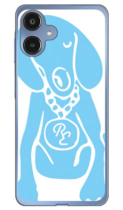 Dog ホワイト×サックスブルー design by ROTMGalaxy A25 5G SCG33 SC-53F SM-A253Z SM-A253Q SM-A253C (ソフトTPU) SECOND SKIN ケース カバー スマホケース 送