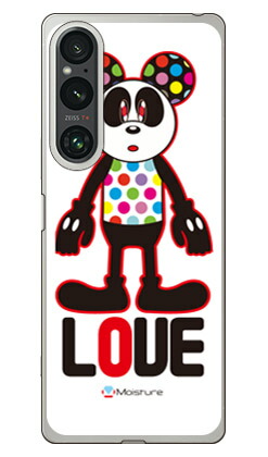 Love Panda Xperia 1 V SOG10 SO-51D A301SO XQ-DQ44 (ソフトTPU) SECOND SKIN ケース カバー スマホケース 送料無料 耐衝撃 プリント 保護 衝撃吸収