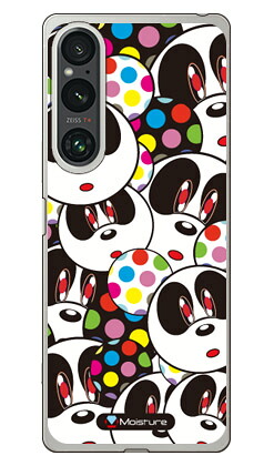 Panda Face Xperia 1 V SOG10 SO-51D A301SO XQ-DQ44 (ソフトTPU) SECOND SKIN ケース カバー スマホケース 送料無料 耐衝撃 プリント 保護 衝撃吸収