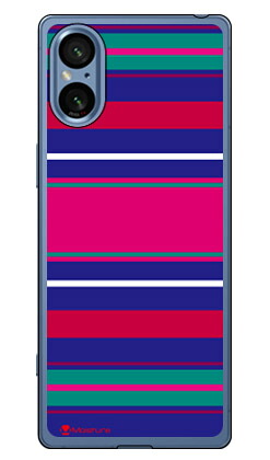 Moisture Stripe ブルー Xperia 5 V SOG12 SO-53D XQ-DE44 (ソフトTPU) SECOND SKIN ケース カバー スマホケース 送料無料 耐衝撃 プリント 保護 衝撃吸収