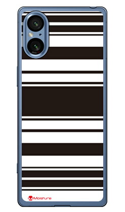 Moisture Stripe ブラックホワイト Xperia 5 V SOG12 SO-53D XQ-DE44 (ソフトTPU) SECOND SKIN ケース カバー スマホケース 送料無料 耐衝撃 プリント 保護 衝撃吸収