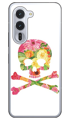 Flower skull ホワイトarrows Alpha F-51F M08 (ソフトTPU) SECOND SKIN ケース カバー スマホケース 送料無料 耐衝撃 プリント 保