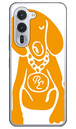 Dog ホワイト×オレンジ design by ROTMarrows Alpha F-51F M08 (ソフトTPU) SECOND SKIN ケース カバー スマホケース 送料無料