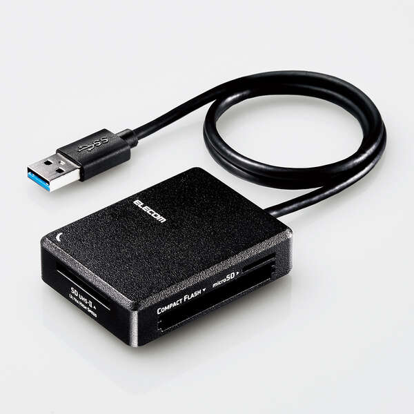 1344円 【超ポイント祭?期間限定】 ELECOM エレコム カードリーダー USB3.0 超高速 ケーブル50cm付 USB-A ブラック  MR3-C402BK