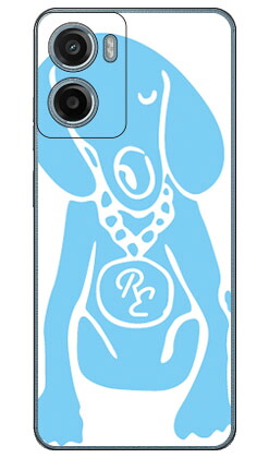 Dog ホワイト×サックスブルー design by ROTMmoto g05 (ソフトTPU) SECOND SKIN ケース カバー スマホケース 送