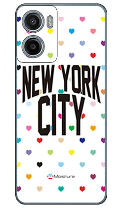NYC マルチハートドットホワイトmoto g05 (ソフトTPU) SECOND SKIN ケース カバー スマホケース 送料無料 耐衝撃 プリント 保