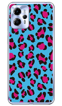 Leopard ブルーmoto g13 XT2331 (ソフトTPU) SECOND SKIN ケース カバー スマホケース 送料無料 耐衝撃 プリント 保護 衝撃吸収