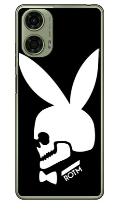 Bunny bone ブラックmoto g24 XT2423 (ソフトTPU) SECOND SKIN ケース カバー スマホケース 送料無料 耐衝撃 プリント 保護