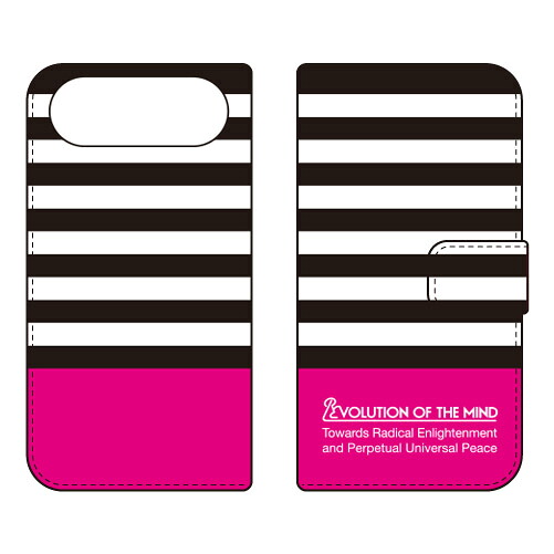 手帳型スマートフォンケース Panel border ブラック×ピンク design by ROTM iPhone Air SECOND SKIN ケース カバー スマホケース 送料無料 耐衝撃 プリント 保護 衝撃吸収