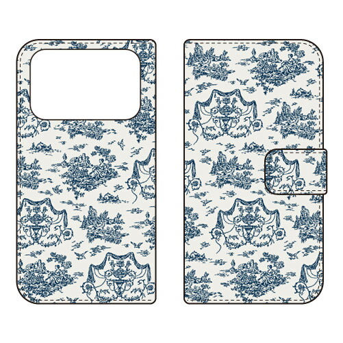 手帳型スマートフォンケース SINDEE 「Toile De Jouy」 iPhone 17 Pro Max SECOND SKIN ケース カバー スマホケース 送料無料 耐衝撃 プリント 保護 衝撃吸収