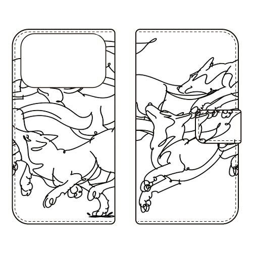 手帳型スマートフォンケース Yohei Takahashi 「Wolvesline」 iPhone 17 Pro SECOND SKIN ケース カバー スマホケース 送料無料 耐衝撃 プリント 保護 衝撃吸収
