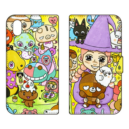手帳型スマートフォンケース 世界一ブサイクなヌイグルミ design by 326 Xperia Ace III SOG08 SO-53C A203SO SECOND SKIN ケース カバー スマホケース 送料無料 耐衝撃 プリント 保護 衝撃吸収