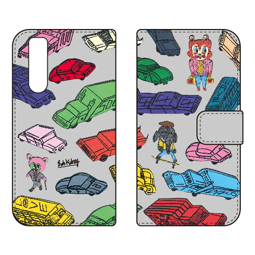 手帳型スマートフォンケース Rob Kidney 「Dreamy Cars」 Xperia 10 V SOG11 SO-52D A302SO XQ-DC44 SECOND SKIN ケース カバー スマホケース 送料無料 耐衝撃 プリント 保護 衝撃吸収