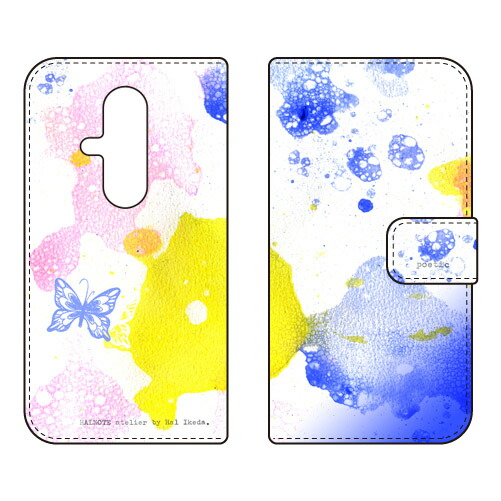手帳型スマートフォンケース 池田ハル 「Poetic 3」 らくらくスマートフォン F-53E SECOND SKIN ケース カバー スマホケース 送料無料 耐衝撃 プリント 保護 衝撃吸収