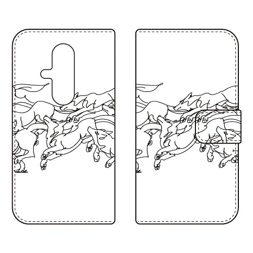 手帳型スマートフォンケース Yohei Takahashi 「Wolvesribbon」 らくらくスマートフォン F-53E SECOND SKIN ケース カバー スマホケース 送料無料 耐衝撃 プリント 保護 衝撃吸収