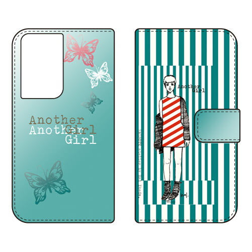 送料無料 ノート型式スマートフォン容れ物 Hal Ikeda アナザーガール 縞 ターコイズグリーン For Galaxy S21 Ultra 5g Sc 52b Docomo Second Skin Sc 52b ケース Sc 52b 覆い隠す Sc 52b ケース Sc 52b カバー Sc52b ケース Sc52b カバー Sc52bケース