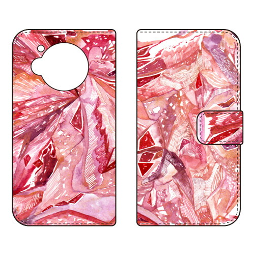 手帳型スマートフォンケース Saqui Hotate 「hibana」 AQUOS R7 SH-52C A202SH SECOND SKIN ケース カバー スマホケース 送料無料 耐衝撃 プリント 保護 衝撃吸収