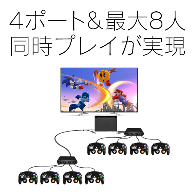 楽天市場 送料無料 Game Cube Controllers Adapter For Wii U Pc Usb Switch ゲームキューブコントローラー アダプター Nintendo Wii U パソコン Nintendo Switch コントローラー 接続タップ 4ポート Urbo連射機能搭載 大乱闘スマッシュ