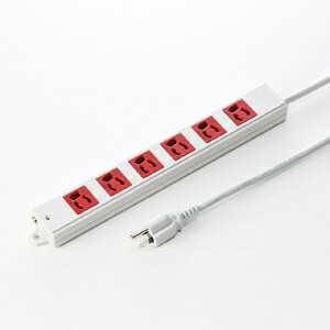 SANWA SUPPLY（サンワサプライ） 3P、3m、6個口タップ赤色（緊急用） TAP-K6-3R
