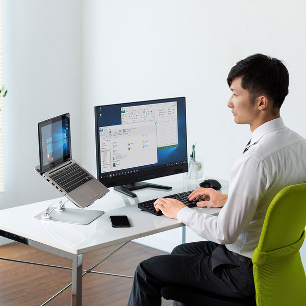 感謝の声続々 Sanwa Supply サンワサプライ アルミ製ノートパソコンスタンド Cr 38フリー 高さ調整 角度調整 ノートパソコンスタンド Posレジ 端末 タブレット機器 設置可能 キーボード デスクトップパソコン 台下 収納 コンパクト 折りたたみ 持ち運び Tartascristina Com