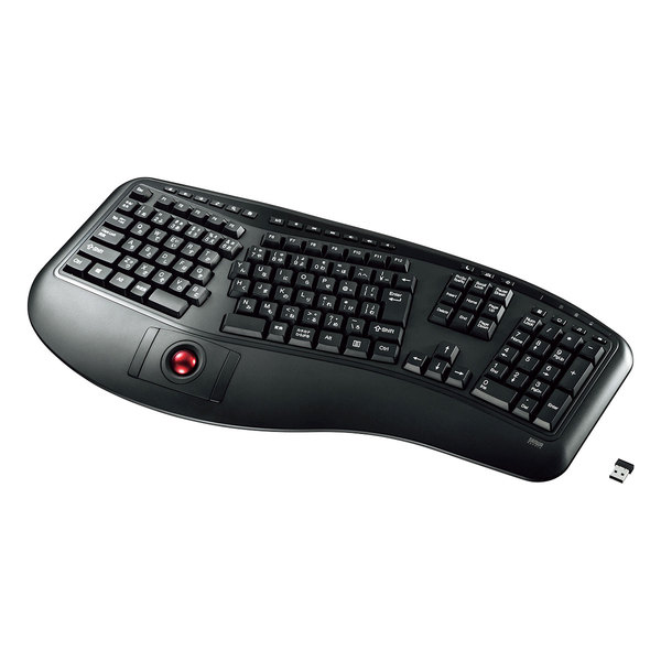 海外正規品 Sanwa Supply サンワサプライ エルゴノミクスキーボード Skb Erg6bkキーボード エルゴノミクスデザイン ワイヤレス キー配置 リストレスト構造 トラックボール機能 19mmピッチ メンブレンキーボード レシーバー Usb接続 新品本物 Www Trailconnections Com