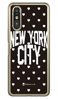 NYC ホワイトハートドット らくらくスマートフォン a (A401FC) / らくらくスマートフォン Lite (ソフトTPU) SECOND SKIN ケース カバー スマホケース 送料無料 耐衝撃 プリント 保護 衝