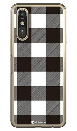 Buffalo check ホワイト らくらくスマートフォン a (A401FC) / らくらくスマートフォン Lite (ソフトTPU) SECOND SKIN ケース カバー スマホケース 送料無料 耐衝撃 プリント