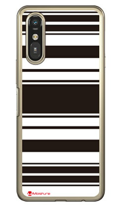 Moisture Stripe ブラックホワイト らくらくスマートフォン a (A401FC) / らくらくスマートフォン Lite (ソフトTPU) SECOND SKIN ケース カバー スマホケース 送料無料 耐衝撃