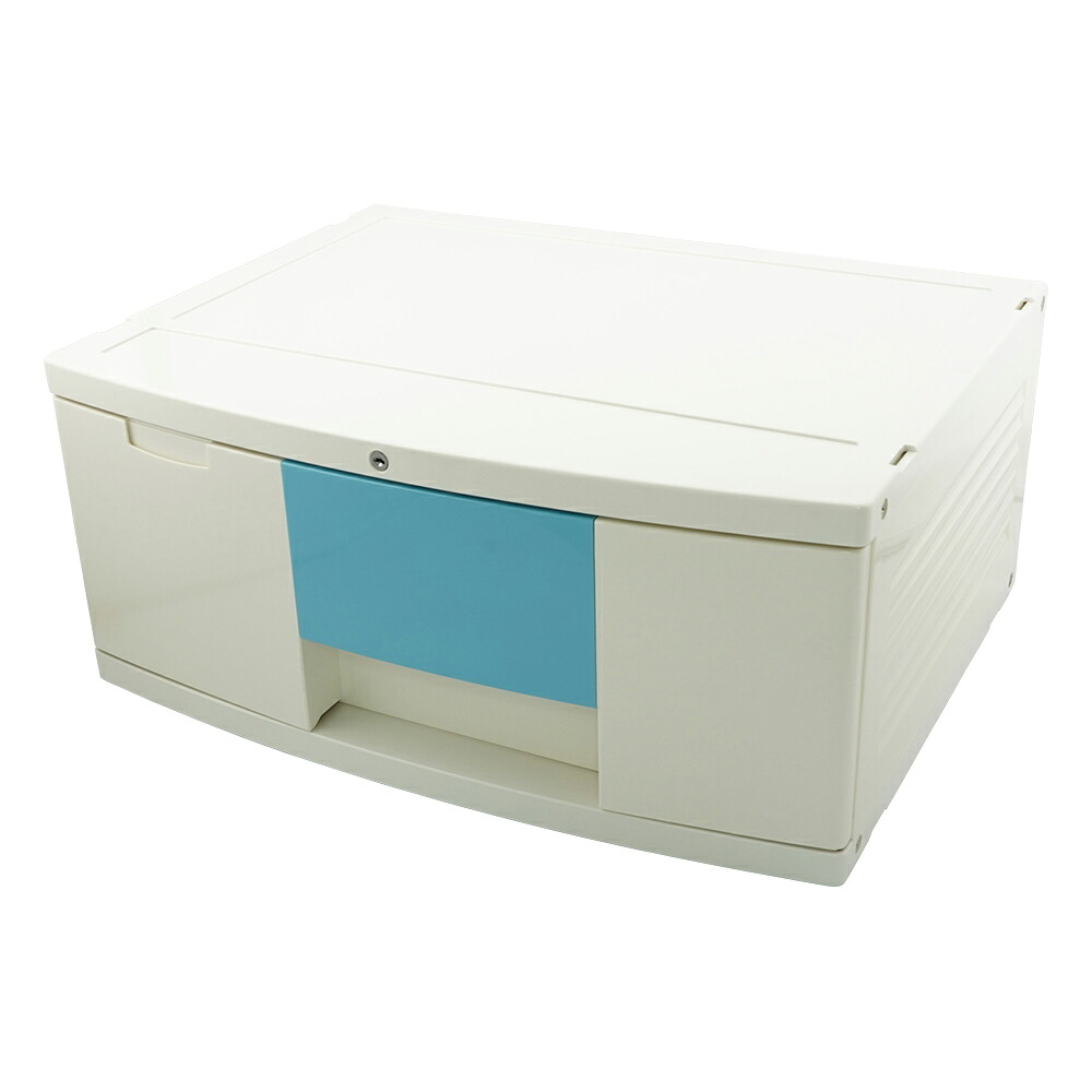 トレイBOX(鍵付) A3用ブルー 470×360×205mm