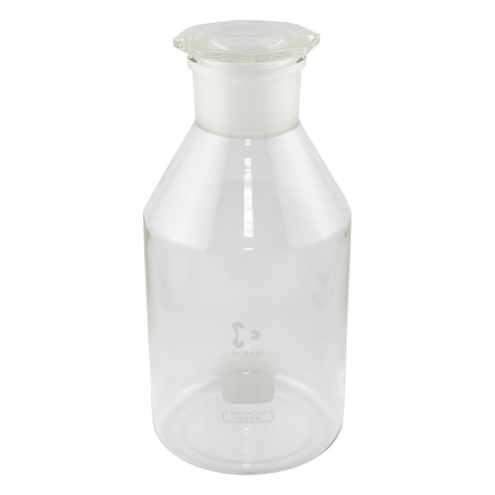 試薬瓶（広口・栓付き）（デュラン(R)）　白　5000mL