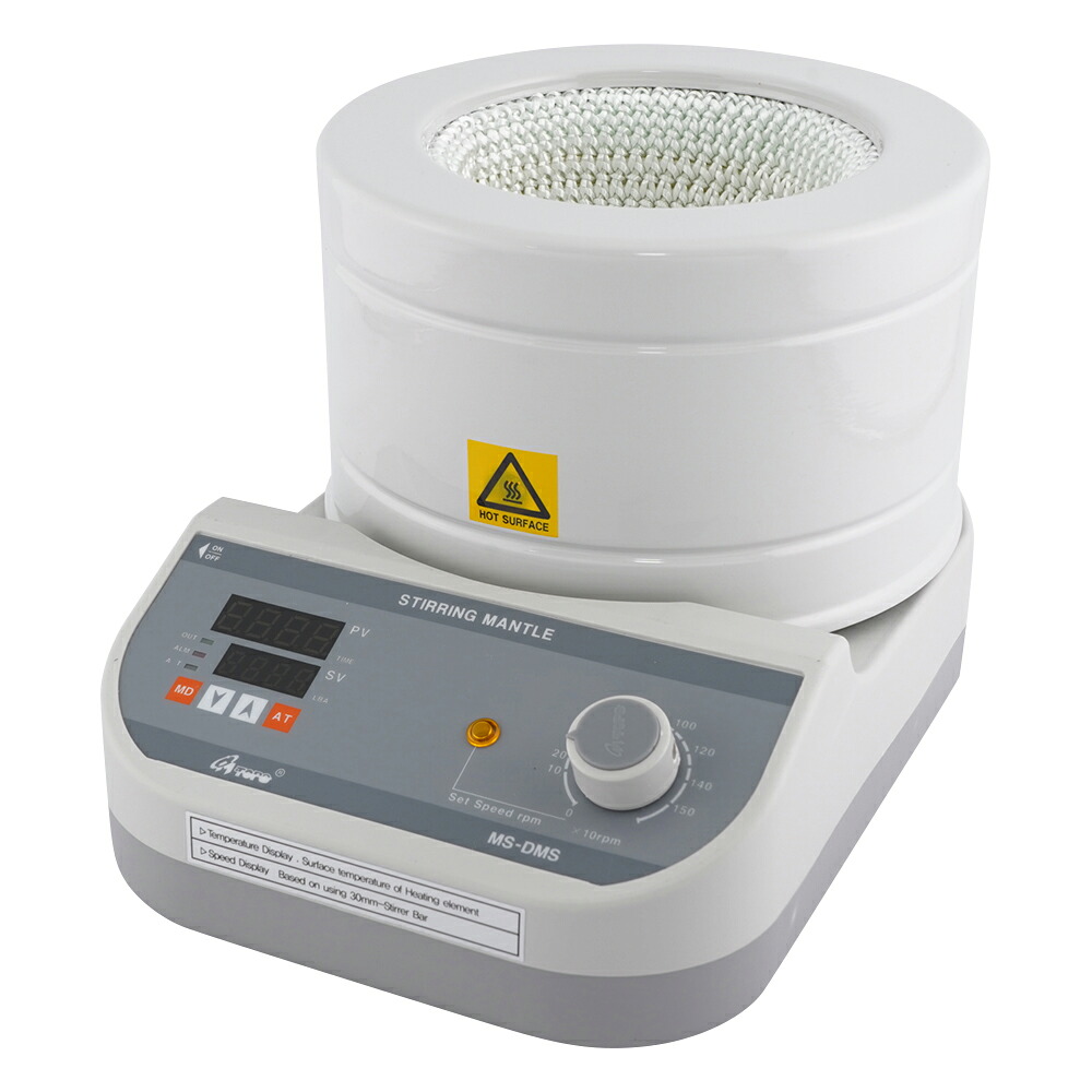 フラスコ用マントルヒータースターラー　デジタル温度調節器付き　500mL｜液晶保護フィルムとカバーケース卸