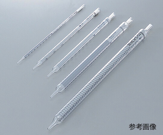 硼珪酸ガラス製ディスポピペット ショート丈（綿栓付・滅菌済） 25mL 目盛0.2ml 1箱（100本×2箱入）