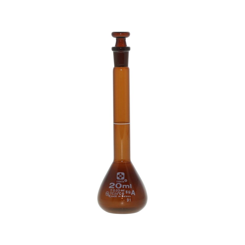 メスフラスコ （全量フラスコ・スーパーグレード） 茶 20mL