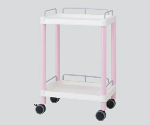 モバイルイージーカート(ガード枠付き：ピンク) 引出しなし 2段 645×444×810