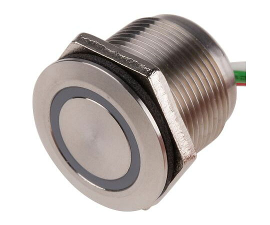 1.5 A @ 30 V dc タッチスイッチ 押しボタン モーメンタリ NO 緑 IP68 真鍮製 5 → 30V dc