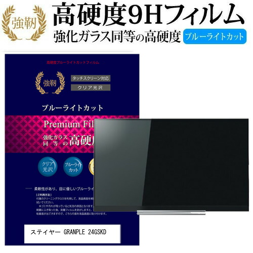 ステイヤー GRANPLE 24GSKD [24インチ] 機種で使える 強化 ガラスフィルム と 同等の 高硬度9H ブルーライトカット 光沢タイプ 改訂版 液晶TV 保護フィルム メール便送料無料 jgs bgt 互換品