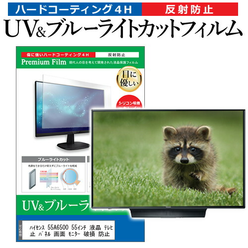 ハイセンス 55A6500 55インチ 液晶 テレビ 保護フィルム ブルーライトカット 55型 反射防止 パネル 画面 モニター 破損 防止