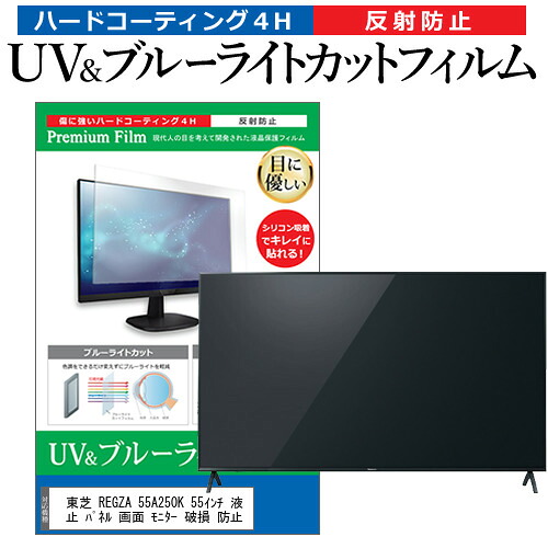 東芝 REGZA 55A250K 55インチ 液晶 テレビ 保護フィルム ブルーライトカット 55型 反射防止 パネル 画面 モニター 破損 防止 jgs bgt 互換品