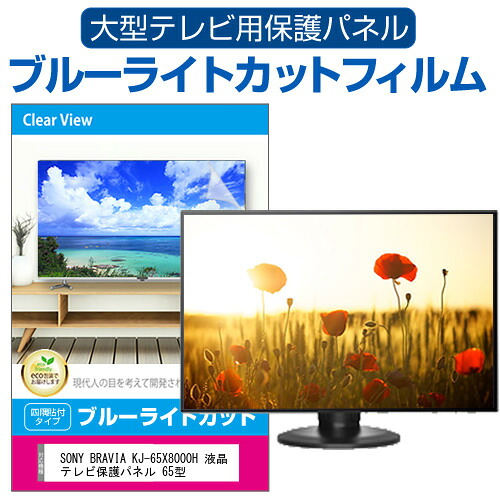 SONY BRAVIA KJ-65X8000H 液晶テレビ保護パネル 65型 ブルーライトカット テレビ保護パネル 65インチ 保護 フィルム 画面 モニター 破損 防止 有機ELテレビ UV 保護 テレビガード 薄型 カバー jgs bgt 互換品｜液晶保護フィルムとカバーケース卸 16,199円