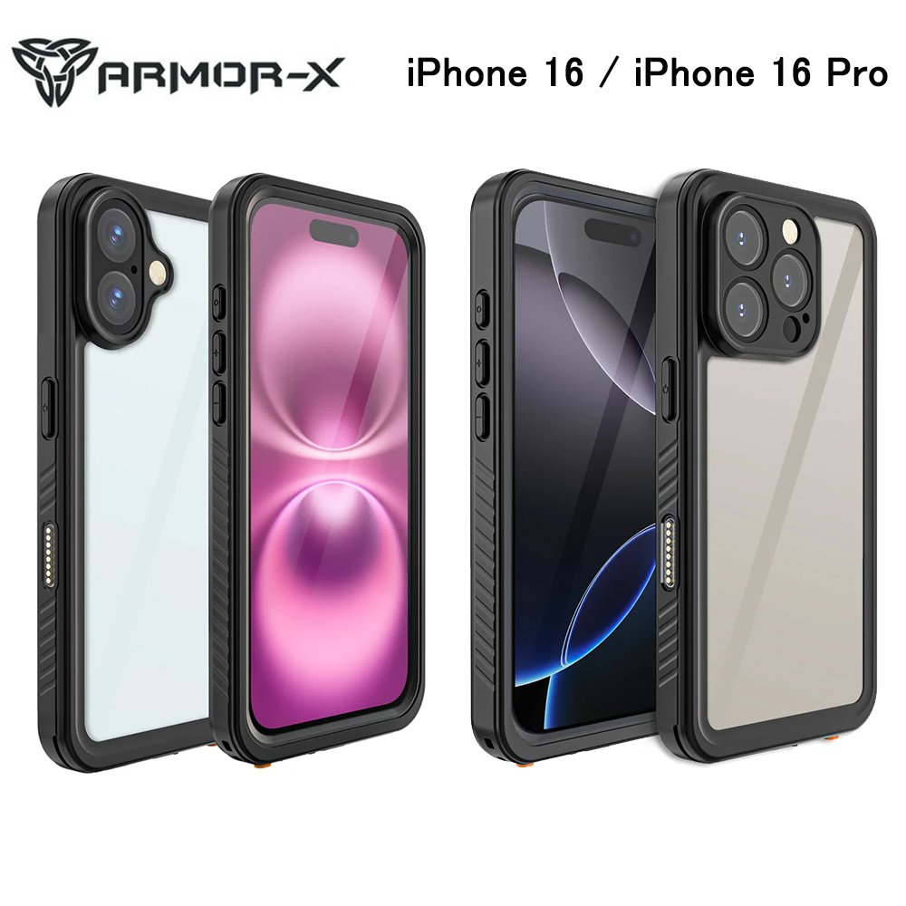 【正規代理店】 ARMOR-X iPhone16 16Pro ケース 防水 Waterproof Protective Case iPhoneケース スマホ スマートフォン クリア 透明 カバー 保護 耐衝撃性 ストラップ IP68 ホルダー ジム スポーツ