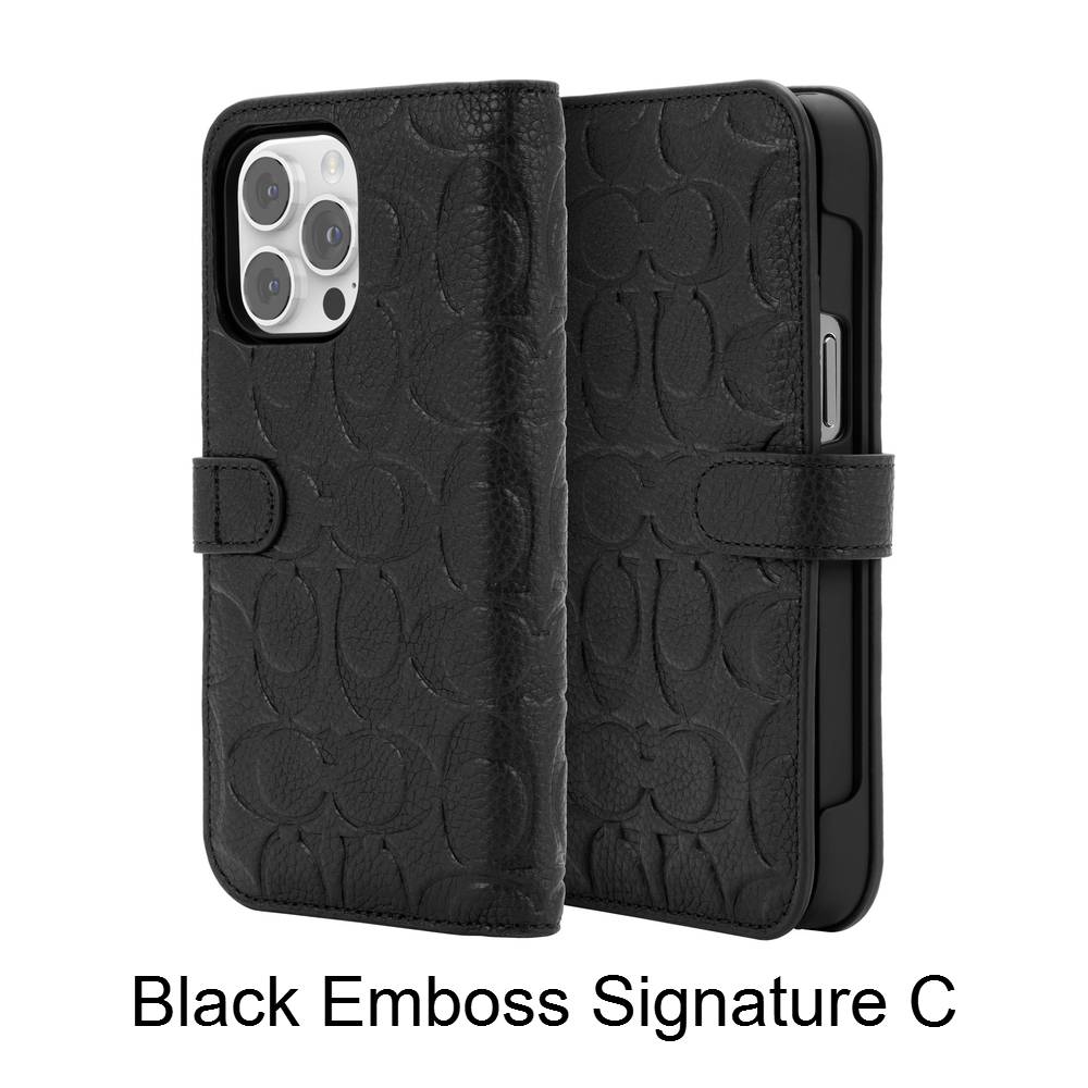 iPhone14ケース COACH Black Emboss Signature | tspea.org