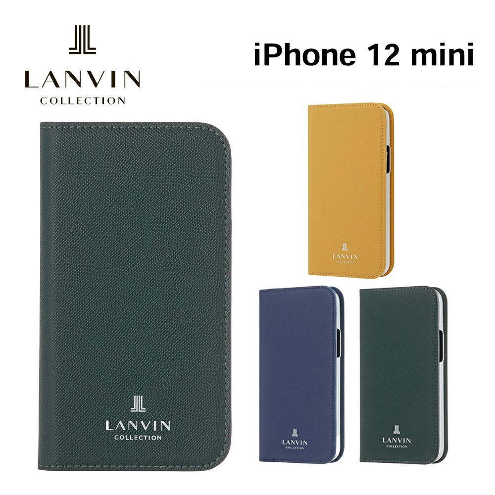 【正規代理店】 ランバン コレクション iPhone12 mini ケース LANVIN COLLECTION Folio Case Saffiano メンズ 男性 スマホケース カバー ブランド プロ アイフォン 手帳 手帳型|FOX STORE店