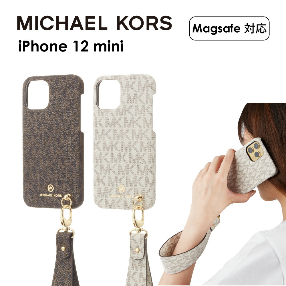 マイケルコース iPhone12 mini 薄型 iPhoneケース アイフォン 女性 スマホケース スマートフォン Wrap ケース おしゃれ  KORS Magsafe対応 iPhone Case MICHAEL Strap スマホ Slim Hand Signature with ブランド  彼女 スマートフォン・携帯電話アクセサリー 