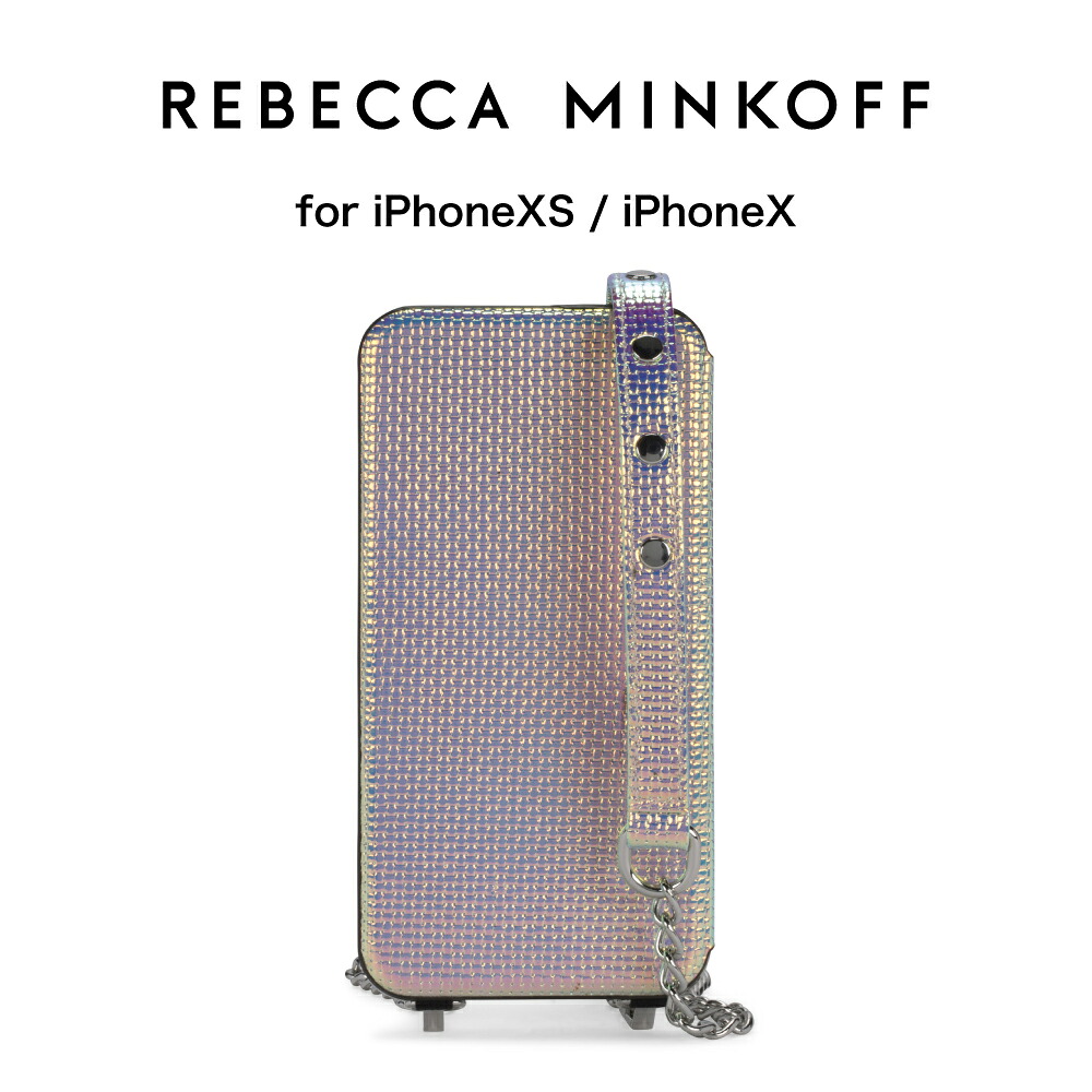 【正規代理店】 レベッカミンコフ iPhoneXS iPhoneX スマホケース Rebecca Minkoff Time to Reflect Crossbody Case iPhoneケース アイフォン ブランド スマートフォン スリム 薄型 お洒落 おしゃれ|FOX STORE店