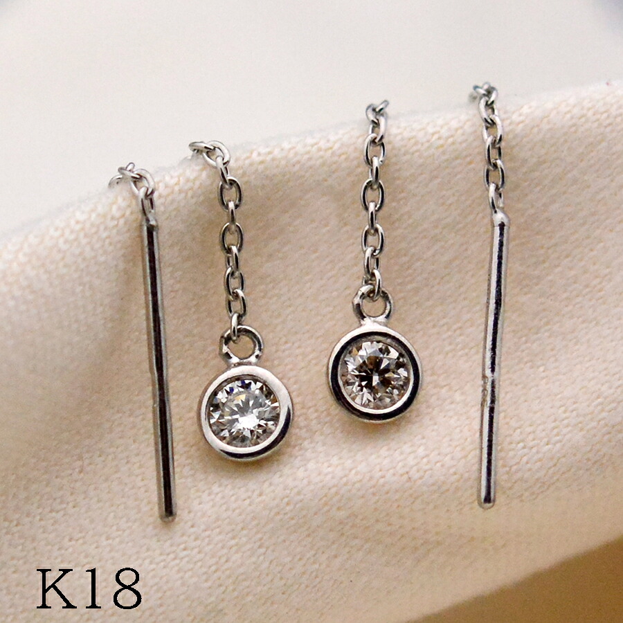 楽天市場】ダイヤモンド アメリカン ピアス K18YG トータル0.2カラット