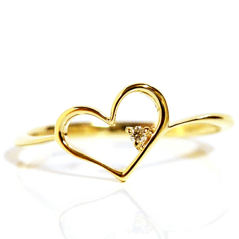 ete K10 オープンハートリング 7号 ete K10 オープンハートリング 7号 K10YG オープンハートリング 指輪