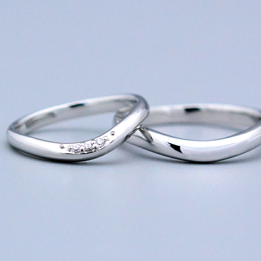 リトルカーブペアリングハードプラチナ pt950ハードプラチナマリッジリング結婚指輪2本製作|CASHO