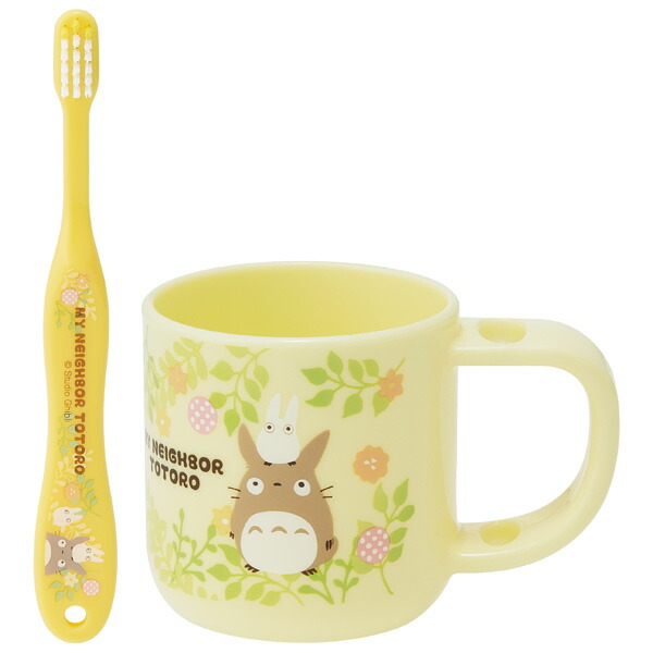 [13日〜1日20倍]スタンド付コップ＆歯ブラシセット トトロ プランツ プラスチックコップ カップ うがい 歯みがき はぶらし キャラクター スタジオジブリ となりのトトロ画像