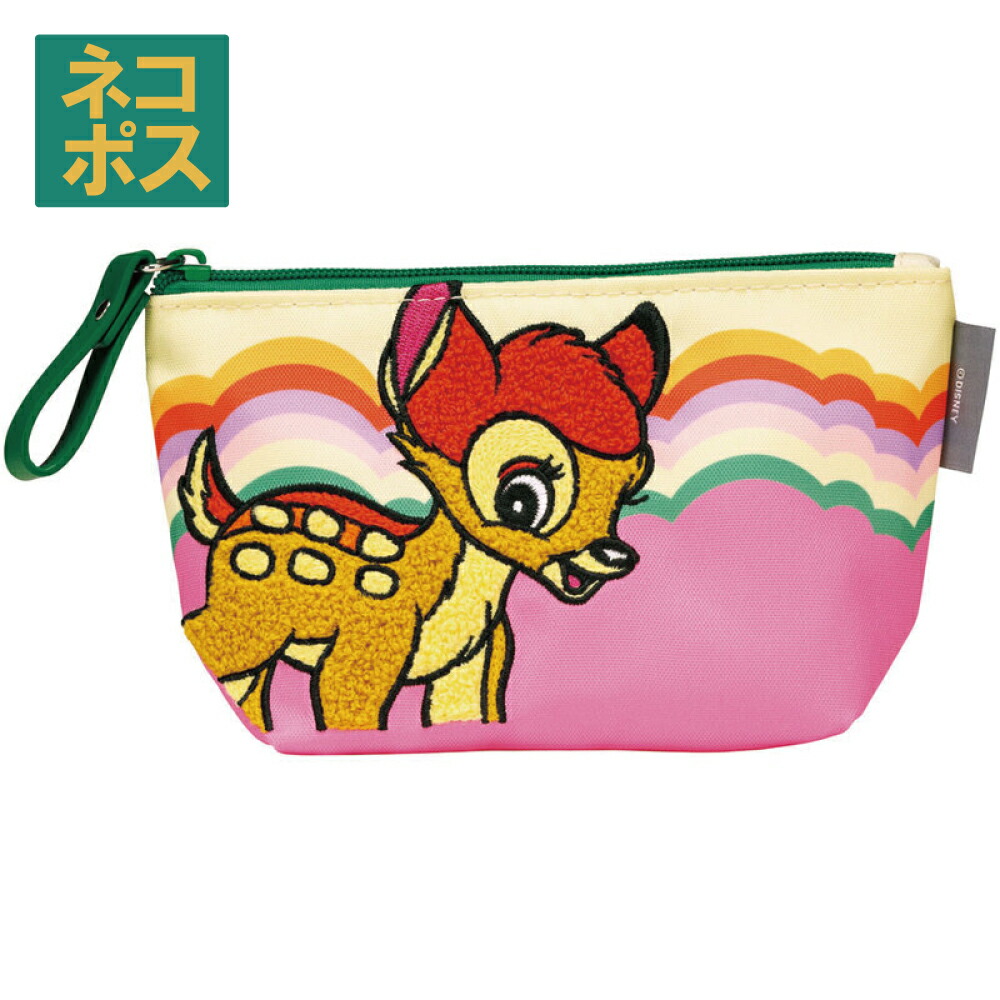 # フラット ポーチ お出かけ 小物入れ キャラクター マチあり ZFP1 スケーター ディズニー disney Disney レトロ バンビ bambi Bambi 女の子 女性【かわいい おしゃれ】画像