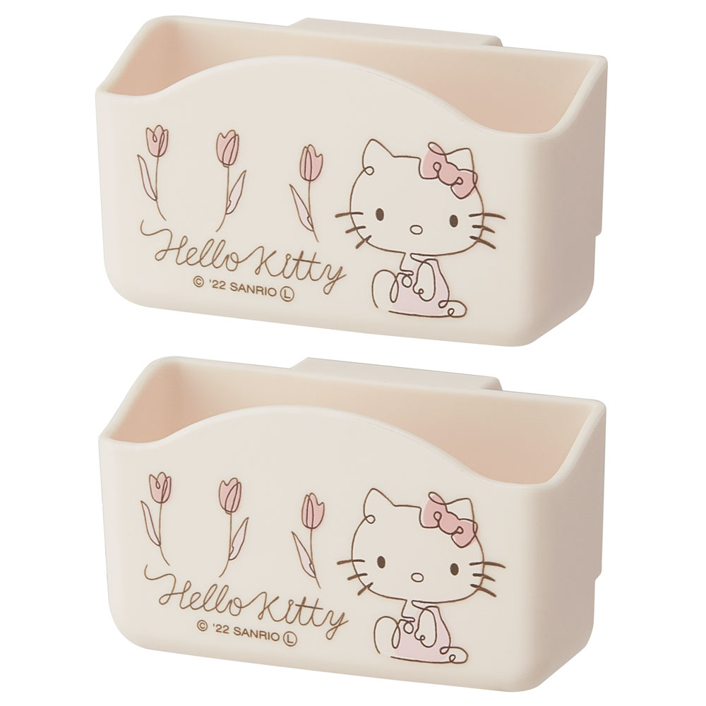 [〜8月11日まで P20倍]収納 ポケット 2個組 冷蔵庫 小袋 調味料 キッチン 整理 スケーター KTP3 キティ ハローキティ キティちゃん 女の子【キャラクター 小袋 調味料 ポケット フック ドアポケット 収納 グッズ 2個 セット】画像